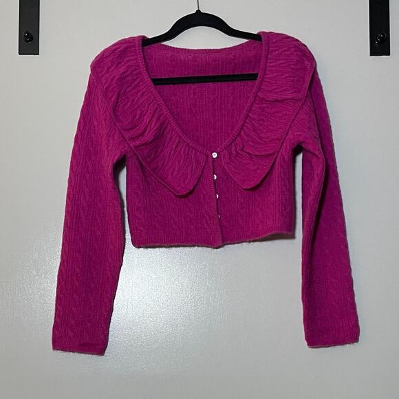 Pink Cropped Sweater - Picture 3 of 4